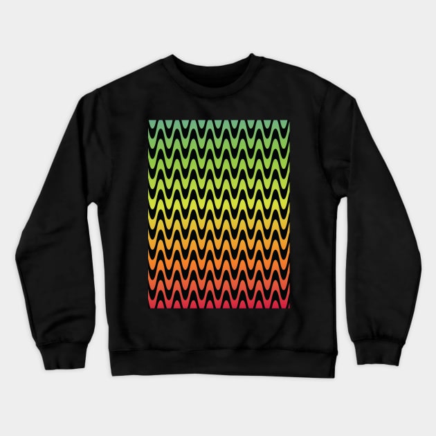 Psychedelic Rainbow Pattern Crewneck Sweatshirt by Deias Designs